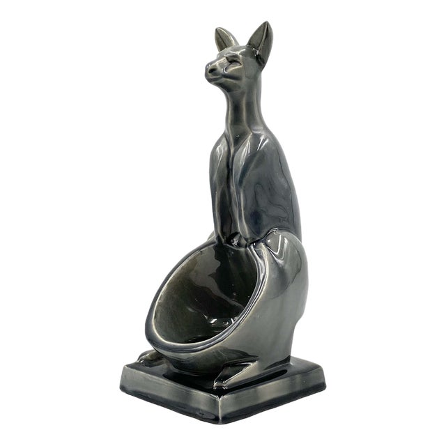 Art Deco Kangaroo Ceramic Vide Poche, 1940s For Sale