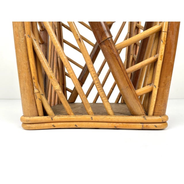 Mid-Century Modern Bamboo & Rattan Umbrella Stand, Italy, 1960s For Sale - Image 11 of 16