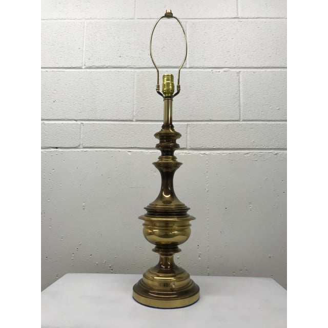 Mid 20th Century Mid-Century Modern Solid Brass Table Lamp Manner of Stiffel For Sale - Image 5 of 13