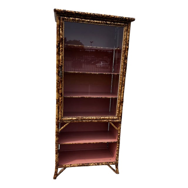 Antique Bamboo Display Cabinet For Sale