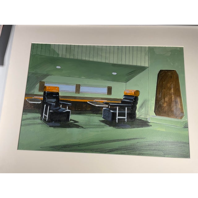 Mid-Century Modern Land of the Giants Spindrift Concept Art Painting 1960's Pop Art Hollywood Mid-Century Modern Space Age - Unknown Artist For Sale - Image 3 of 4