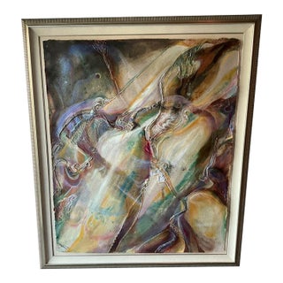 Monumental Original Abstract Mixed Media Painting by David Stephens, 77.5" X 66" For Sale