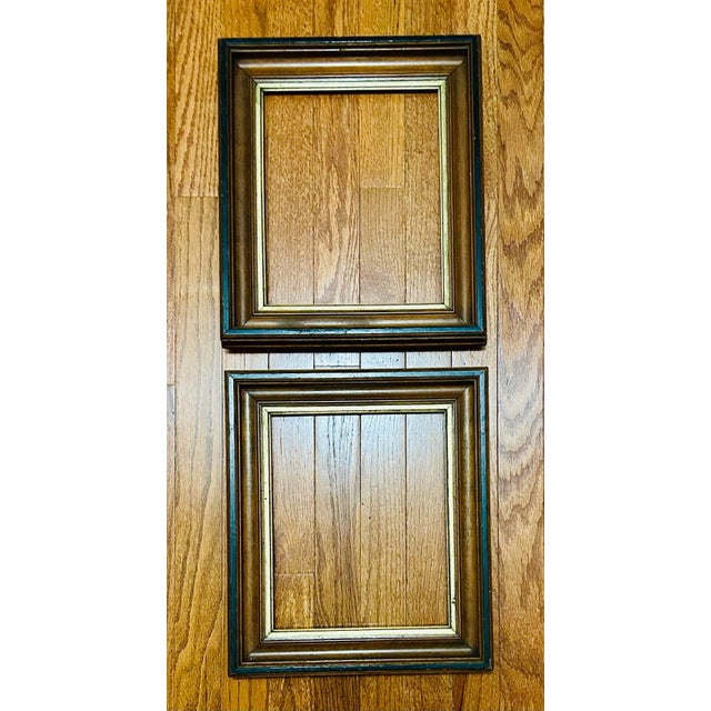 Victorian Pair of Victorian Walnut Shadow Box Picture Frames for 9” X 10.75” For Sale - Image 3 of 5