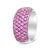 Haus of Brilliance 18K White Gold and Black Rhodium Multi Row Pink Sapphire Classic Band Ring - Ring Size 6.5 For Sale - Image 4 of 6