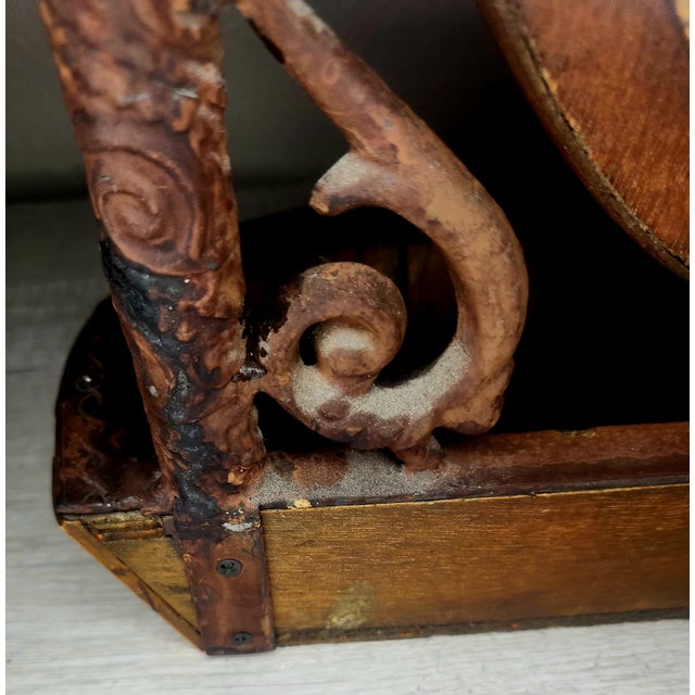 19th C. Victorian Cast Iron & Hand-Cut Bamboo Tabletop Swing Vanity Mirror For Sale - Image 9 of 12