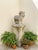 Vintage Stylized Cast Stone Ram Garden Statue With Swirl Relief Detail For Sale - Image 10 of 12