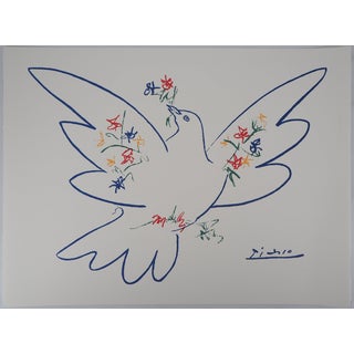 Pablo Picasso, La colombe aux rameaux de fleurs, Lithograph For Sale