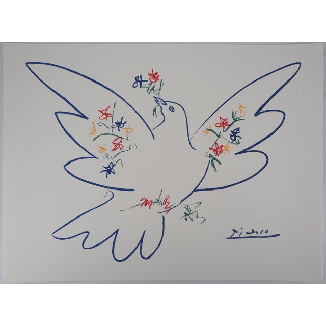 Pablo Picasso, La colombe aux rameaux de fleurs, Lithograph For Sale
