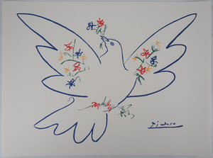 Pablo Picasso, La colombe aux rameaux de fleurs, Lithograph