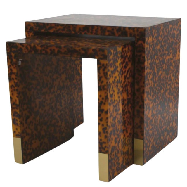 Modern Tortoise Nesting Side Tables - Set of 2 For Sale - Image 4 of 7