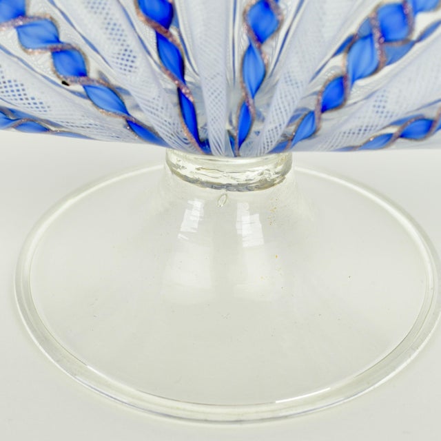 Vintage Murano Glass Latticino Letter Napkin Holder Cornflower Blue For Sale - Image 6 of 6