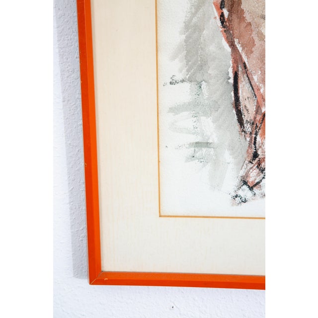 Mid-Century Modern Mid Century Modern Watercolor George Constant Bull Signed Painting Original For Sale - Image 3 of 12