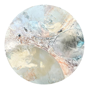 Vintage Monumental Mixed Media Disc Wall Sculpture