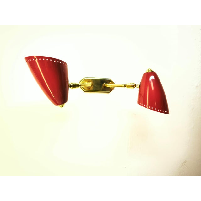 Adjustable Double Light Wall Lamp in Brass from Stilnovo, 1960s For Sale - Image 15 of 17