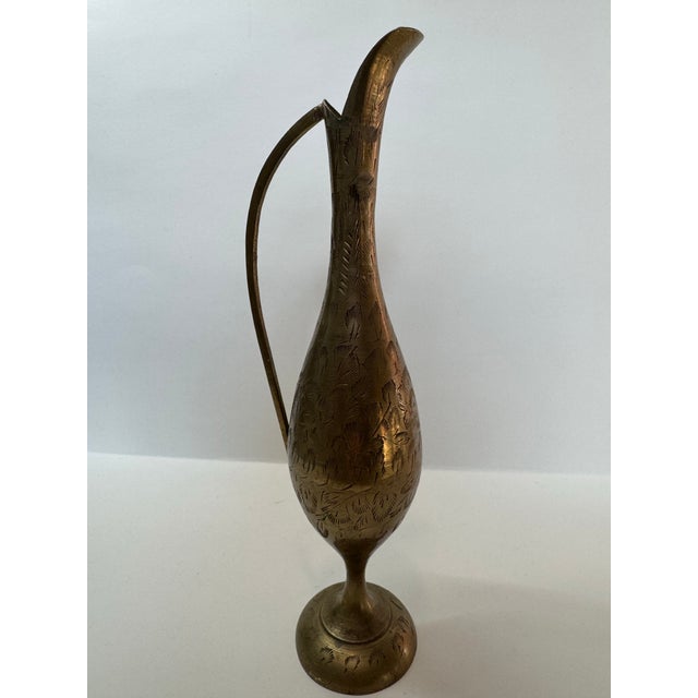 Vintage Etched Brass Vessel Collection - 4-Piece Set For Sale - Image 10 of 12
