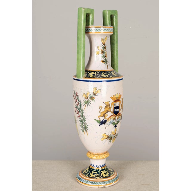 1900 - 1909 French Hr Quimper Vase For Sale - Image 5 of 13