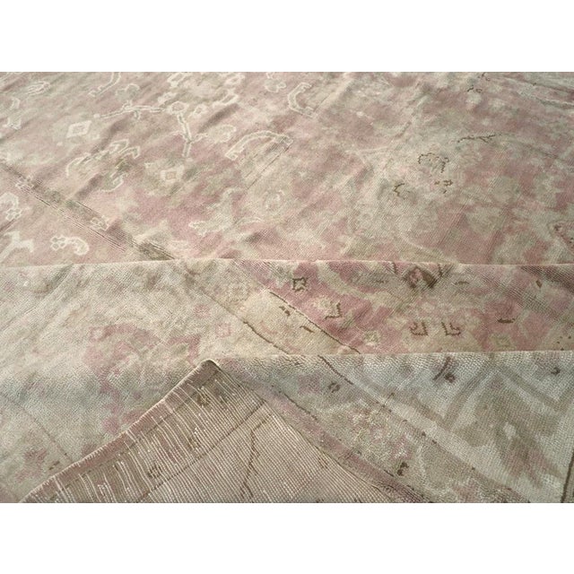 Textile Galerie Shabab Collection Early 20th Century European Oushak Large Carpet For Sale - Image 7 of 8