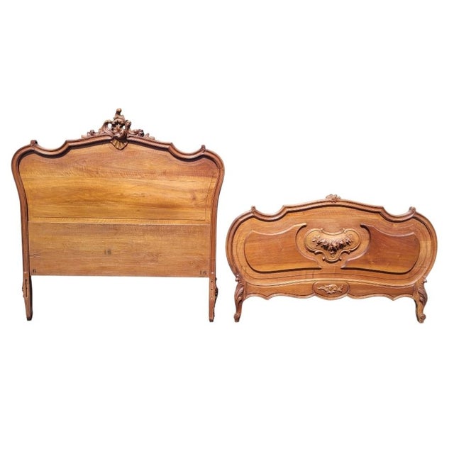 Antique Louis French Walnut Headboard and Footboard For Sale - Image 14 of 14