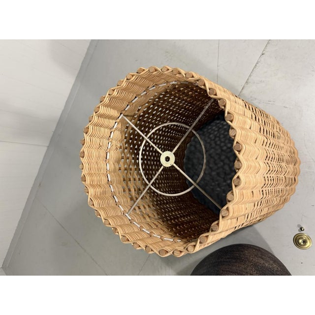 Large Pottery Amphora Floor Lamp with Caned Lamp Shade, 1960s For Sale - Image 16 of 18