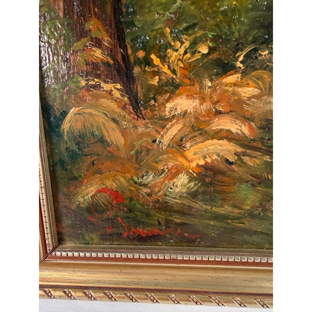 When I saw this painting in a market, I felt that I had immersed myself in a beautiful French forest. The dappled...