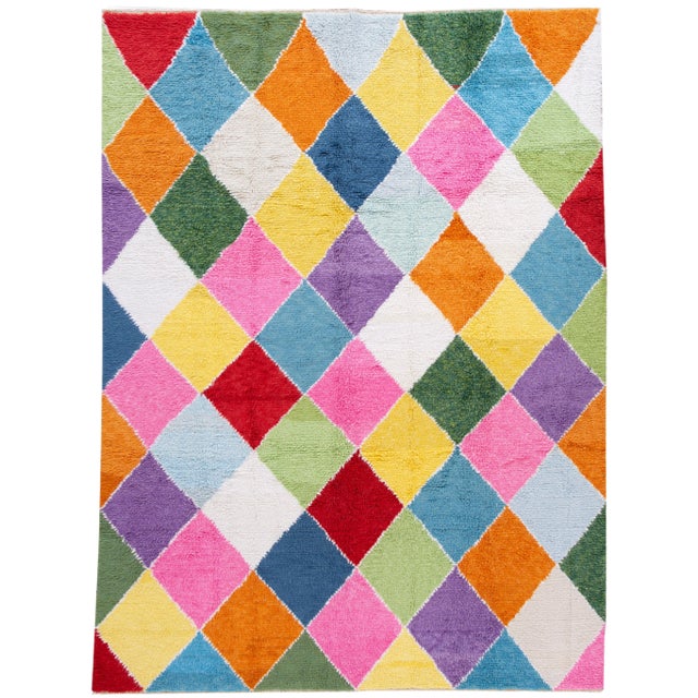 21st Century Modern Moroccan-Style Wool Rug For Sale