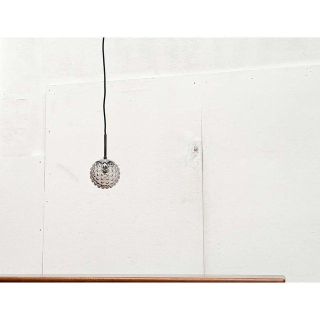 Black Mid-Century Modern German Space Age Glass Ball Pendant Lamps by Rolf Krüger for Staff, 1970s, Set of 3 For Sale - Image 8 of 18