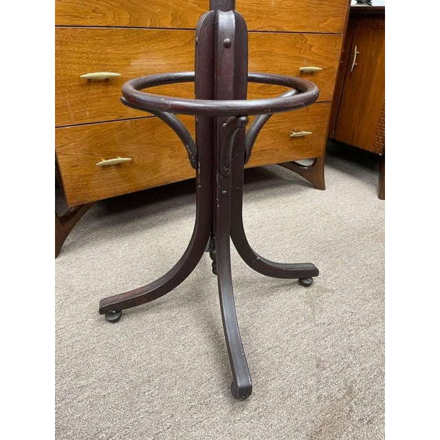 Antique Rattan Coat Hanger Stand, Dark Finish, 75" Tall For Sale In New York - Image 6 of 6
