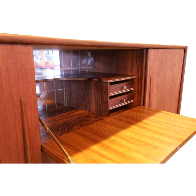 Vintage Danish Teak Cabinet with Bar Section and Sliding Doors from Clausen & Søn, 1960s For Sale - Image 11 of 18