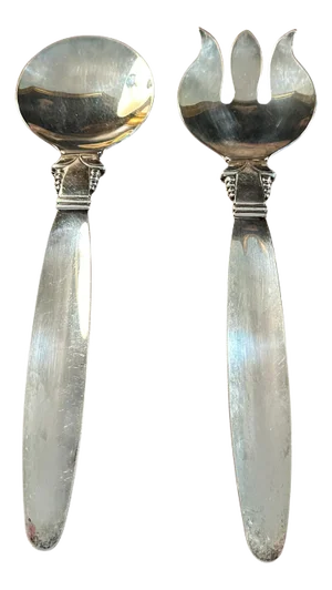 Mid 20th Century Jensen Style Serving Spoons- a Pair