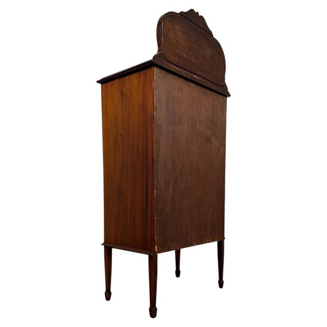Antique English Mahogany Display Cabinet with Mirror, 1900s For Sale - Image 9 of 11