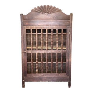 Primitive Spanish Colonial Bread Cupboard With Spindle Door, Santa Fe 1800s For Sale