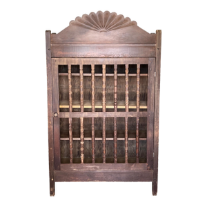 Primitive Spanish Colonial Trastero Cupboard With Spindle Door, New Mexico 1800s