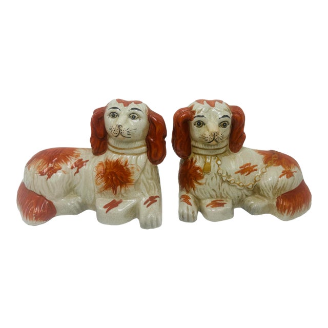 Antique Staffordshire Dogs, a Pair For Sale