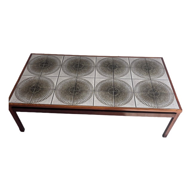 Danish Ceramic Tile Coffee Table, Denmark, 1970s For Sale