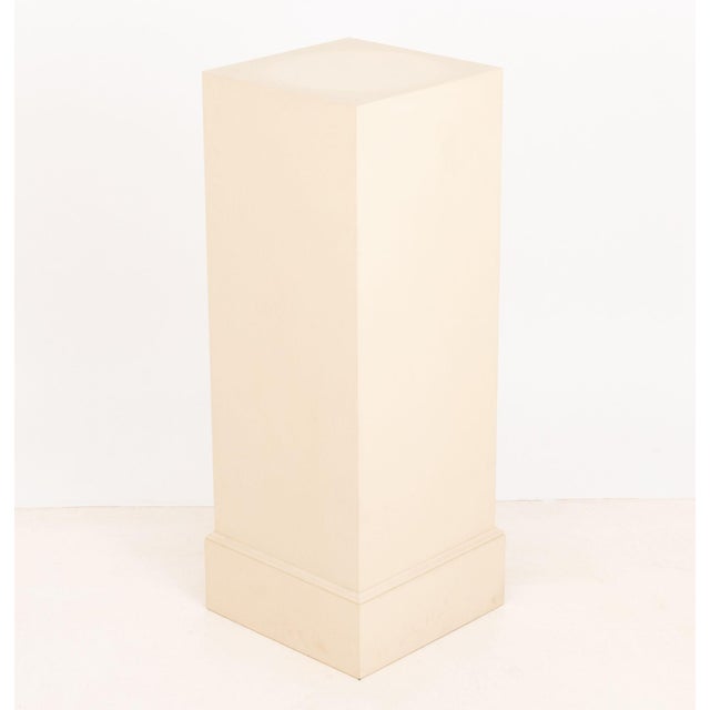 Late 20th Century Modern White Painted Wood Display Pedestal For Sale - Image 5 of 6