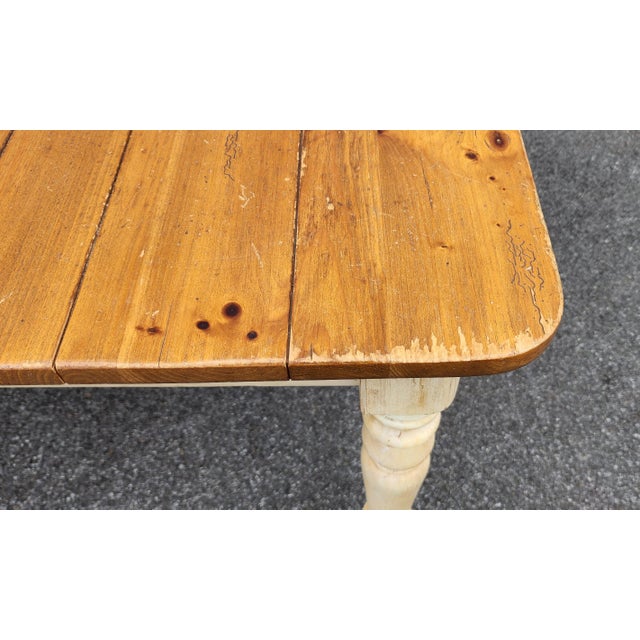 Ethan Allen Farmhouse Pine Collection Country Dining Room Table & 8