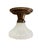 American 1920s Sheffield Pattern With Beading Clambroth Shade on Original Fluted Brass Holder For Sale - Image 3 of 4