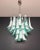 Metal Italian Murano Style Chandelier, 36 Lattimo Turquoise Glass Petals, Mazzega Style For Sale - Image 7 of 12