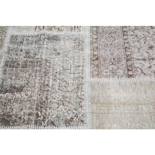 Vintage Turkish Patchwork Hand Knotted Wool Rug, 5'x7' For Sale In New York - Image 6 of 6