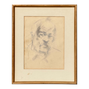 Vintage Boho Abstract Drawing on Man on Paper