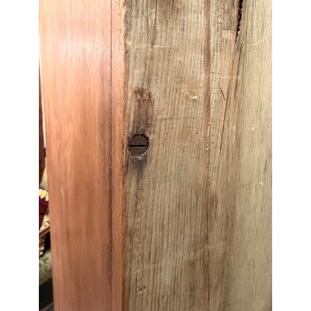 Vintage Pine Cabinet With Paned Glass Doors For Sale - Image 9 of 9