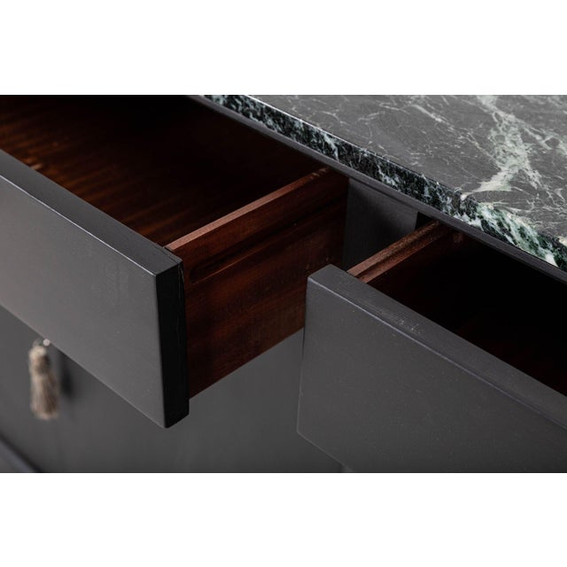 French Empire Revival Ebonised Sideboard in Marble For Sale - Image 12 of 18