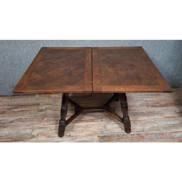 Renaissance Extendable Table in Oak, 1960s For Sale - Image 6 of 9