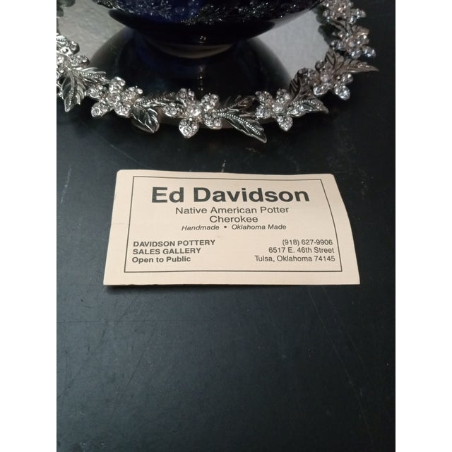 Blue 1980s Exquisite Signed Davidson Cherokee Reactive Glaze Art Studio Pottery Vase. For Sale - Image 8 of 8