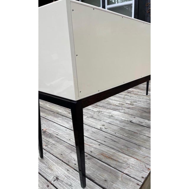 White Tommi Parzinger 4 Drawer White Lacquered Console Table Credenza For Sale - Image 8 of 12