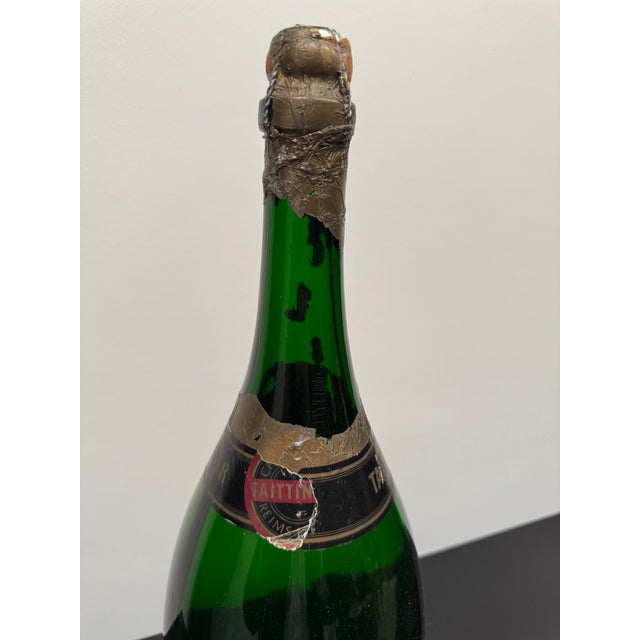 Dark Green Vintage Taittinger Champagne Display Bottle For Sale - Image 8 of 11