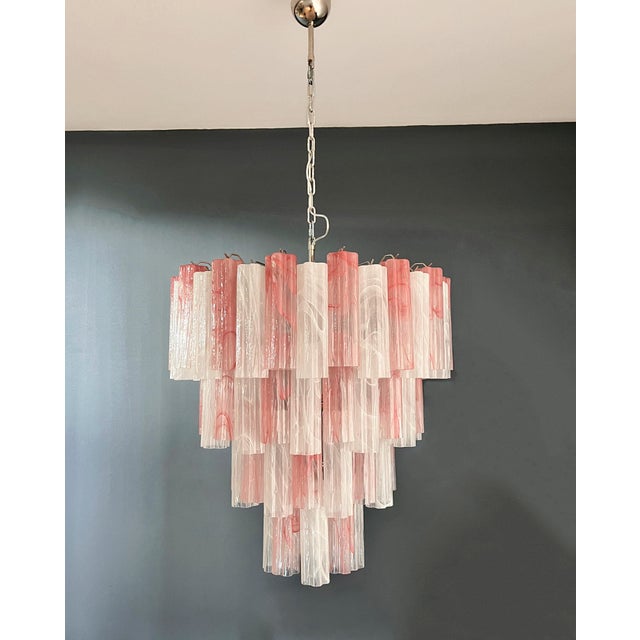 Pink Vintage Murano Glass Tiered Chandelier, 1990s For Sale - Image 8 of 14