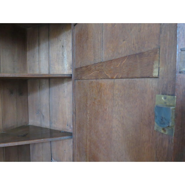 Georgian Oak Panelled Wall-Hanging Corner Cupboard, 1750 For Sale - Image 10 of 18