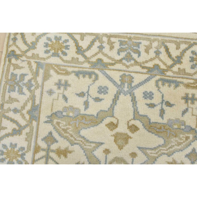 Oushak Rug 3’2” X 5′ Ivory Wool Tribal Hand-Knotted Oriental Carpet For Sale In Philadelphia - Image 6 of 12
