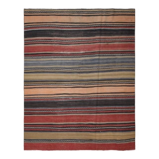 1970s Vintage Handmade Wool Cotton Red Runner Rug For Sale